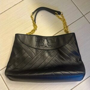 Tory Burch black leather shoulder bag